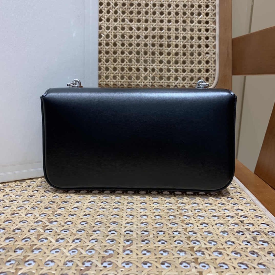 CELINE CHAIN SHOULDER 20.5CM BAG 197993黑色/银扣