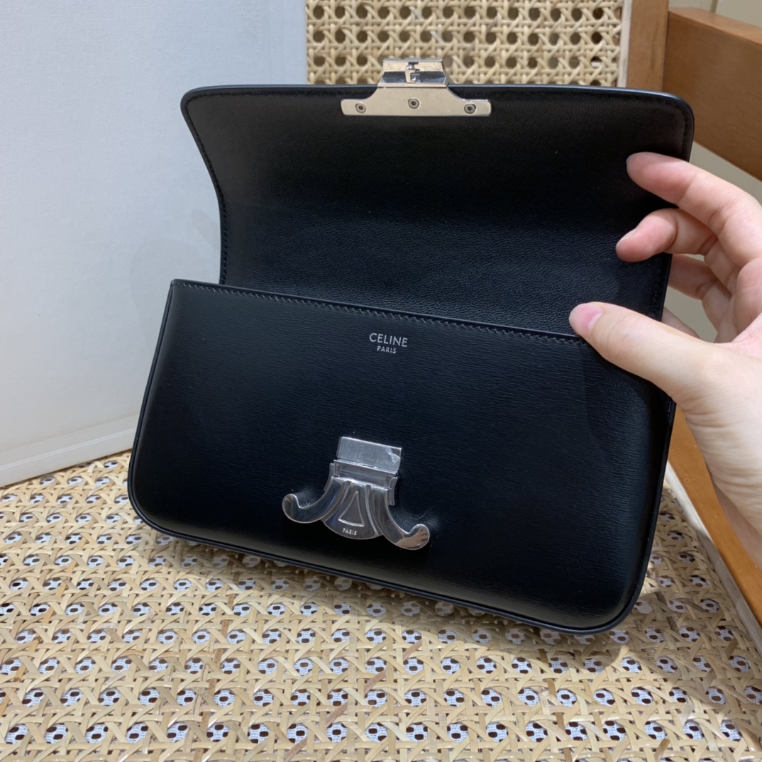 CELINE CHAIN SHOULDER 20.5CM BAG 197993黑色/银扣