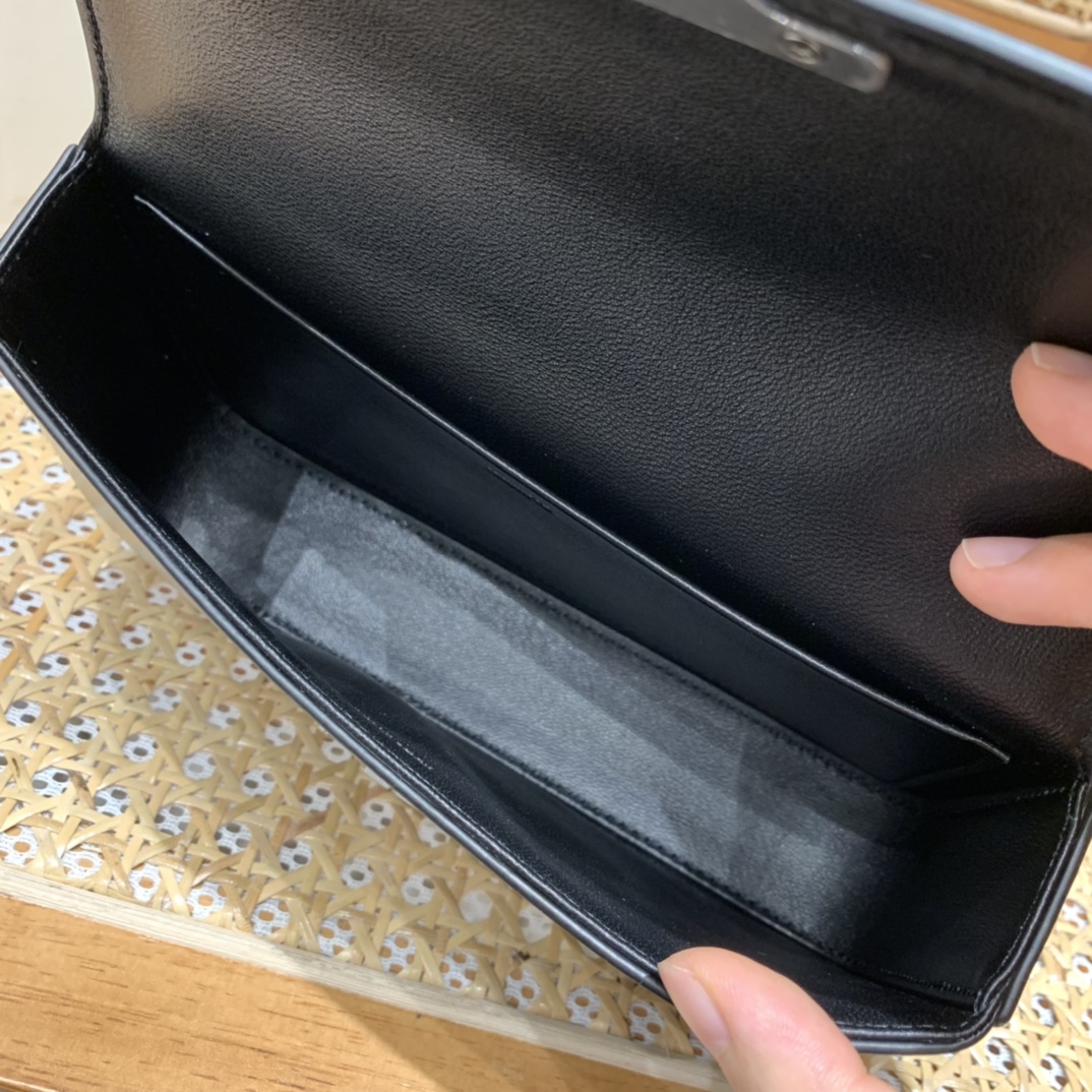 CELINE CHAIN SHOULDER 20.5CM BAG 197993黑色/银扣