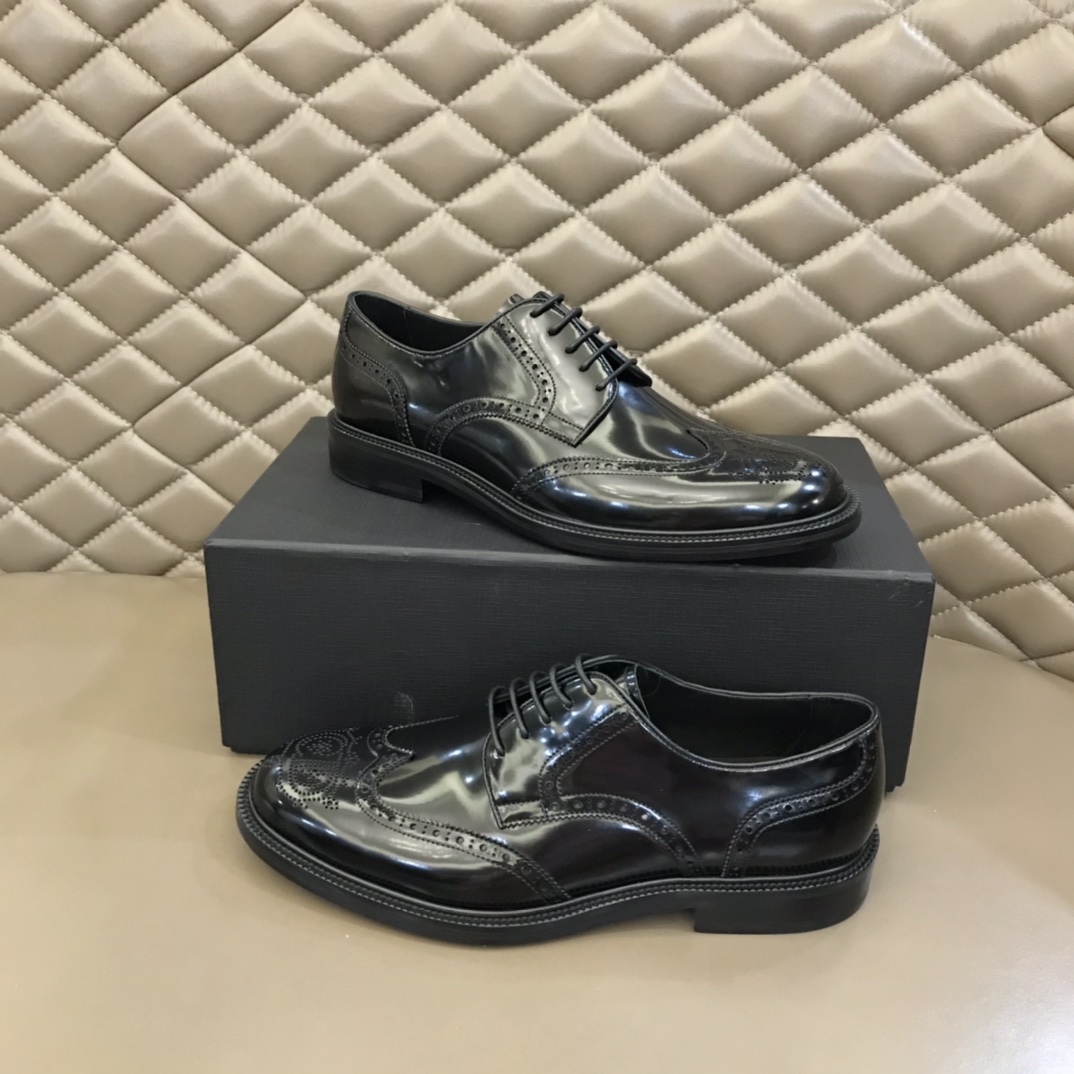 DIOR EXPLORER DIOR EXPLORER 黑色开边珠鞋面男士真皮大底德比鞋