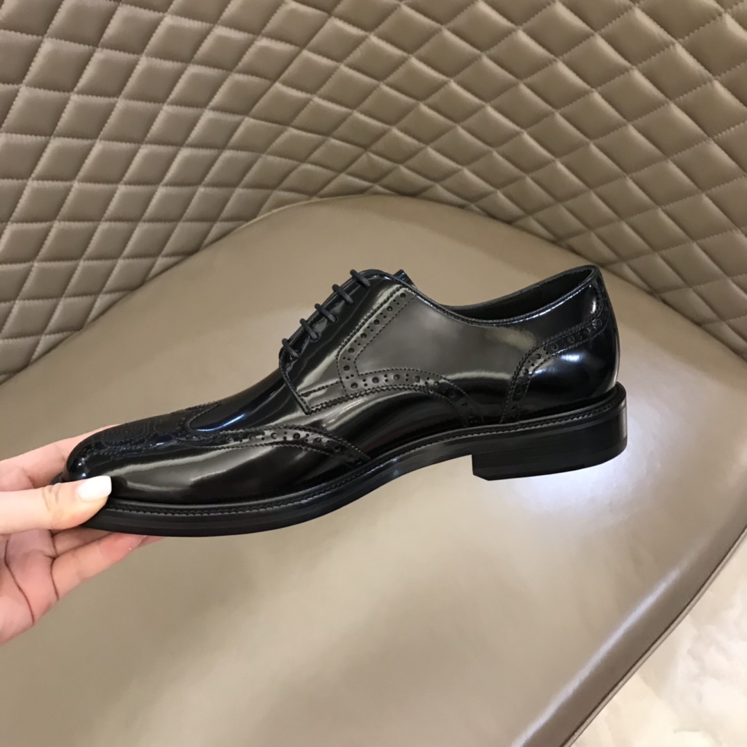 DIOR EXPLORER DIOR EXPLORER 黑色开边珠鞋面男士真皮大底德比鞋
