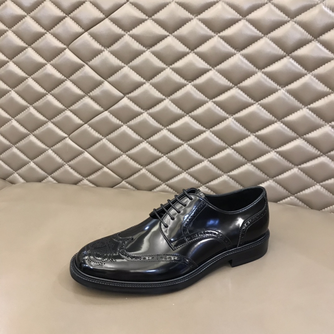 DIOR EXPLORER DIOR EXPLORER 黑色开边珠鞋面男士真皮大底德比鞋