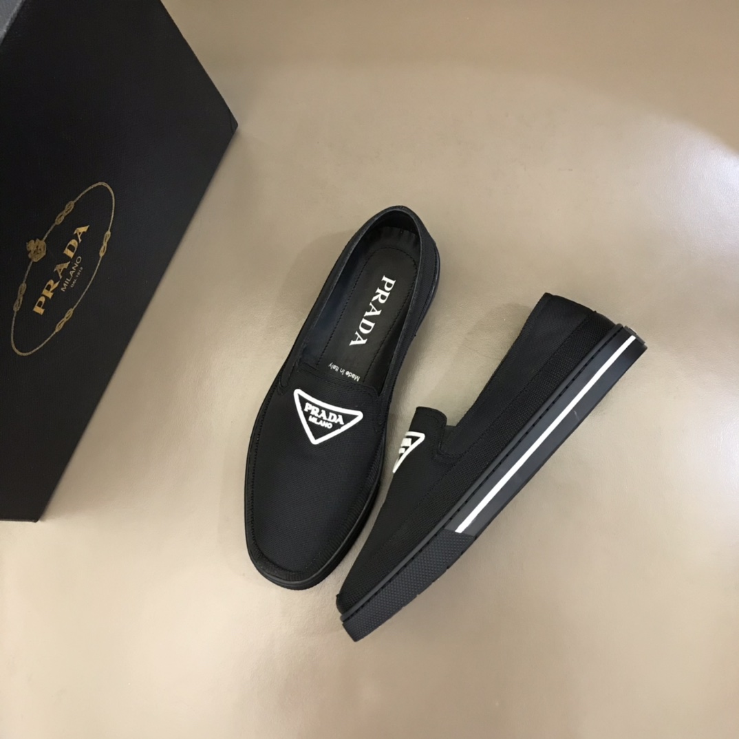 PRADA/普拉达   进口高密度原版尼龙透气男士套脚乐福便鞋