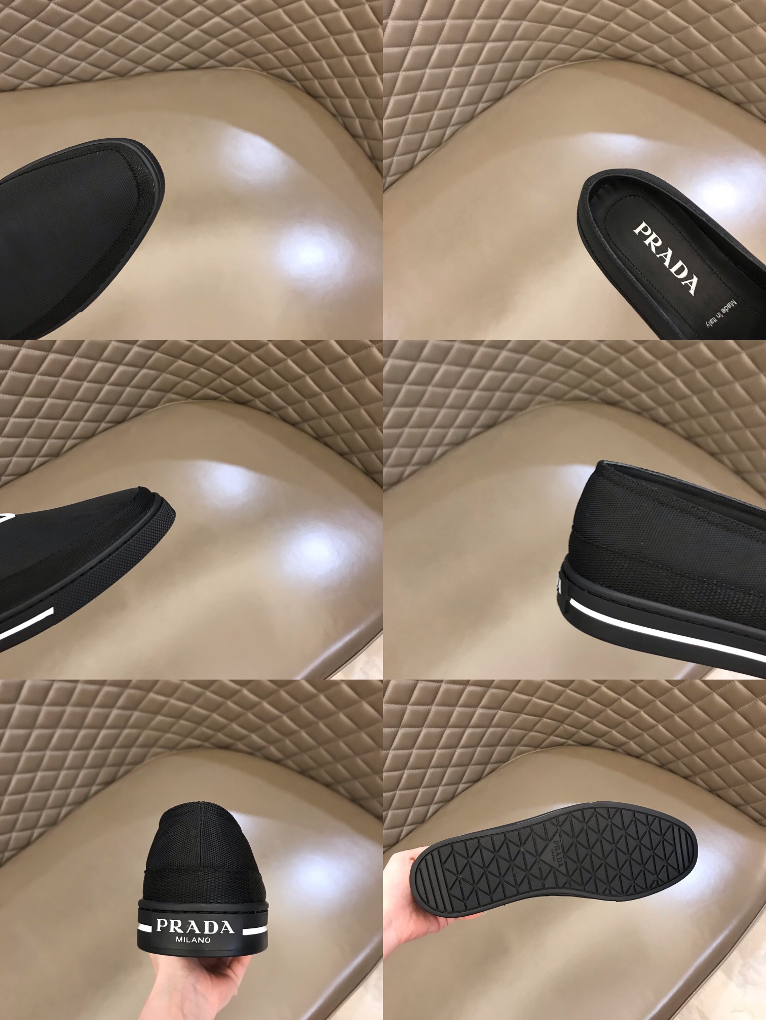 PRADA/普拉达   进口高密度原版尼龙透气男士套脚乐福便鞋