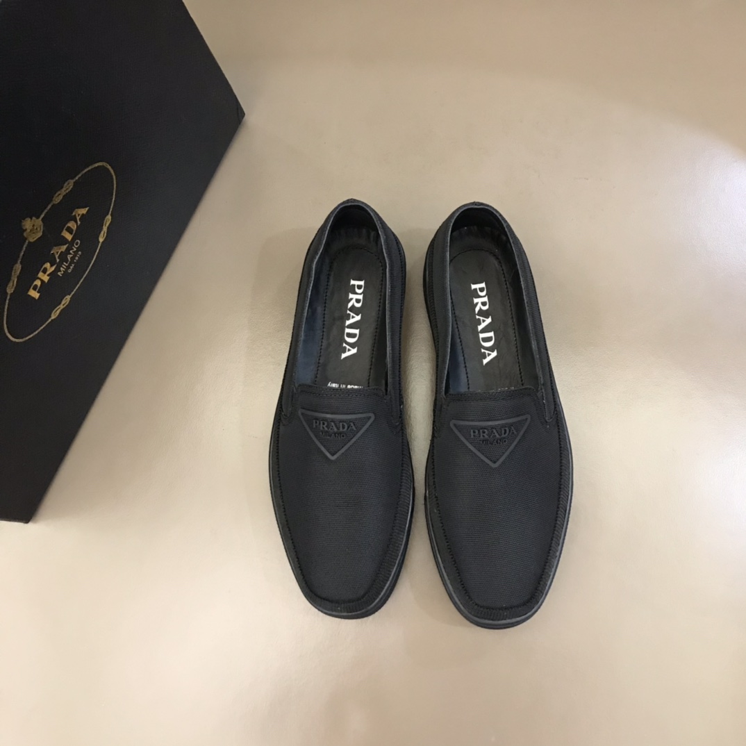 PRADA/普拉达 进口高密度原版尼龙透气男士套脚乐福便鞋