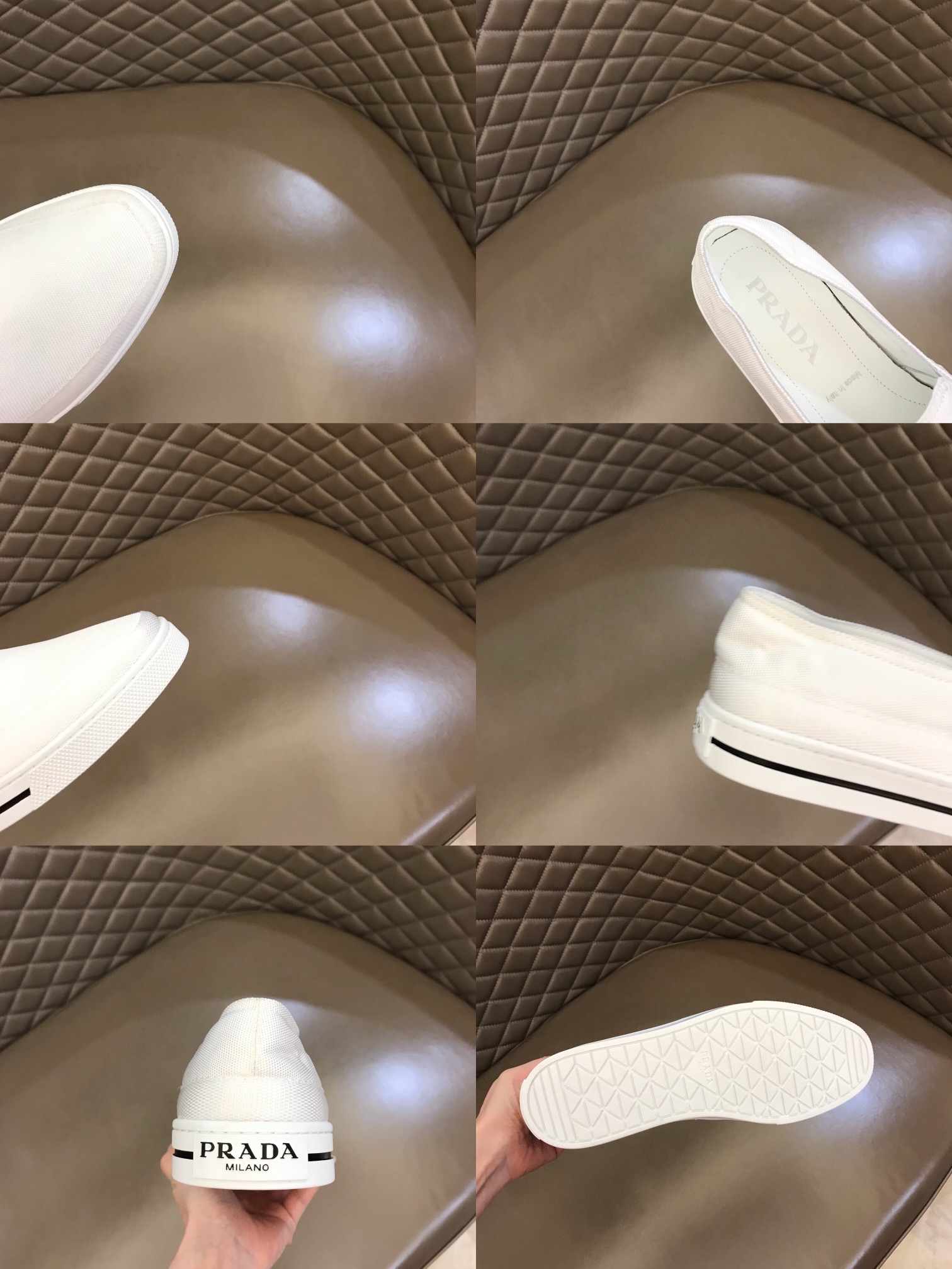 PRADA/普拉达 进口高密度原版尼龙透气男士套脚乐福便鞋