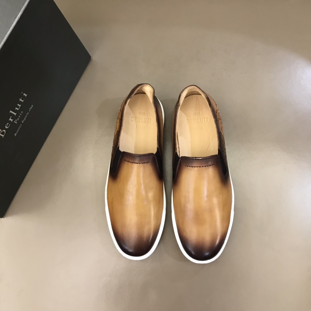 Berlui/布鲁缇布鲁   提手工擦色休闲皮鞋