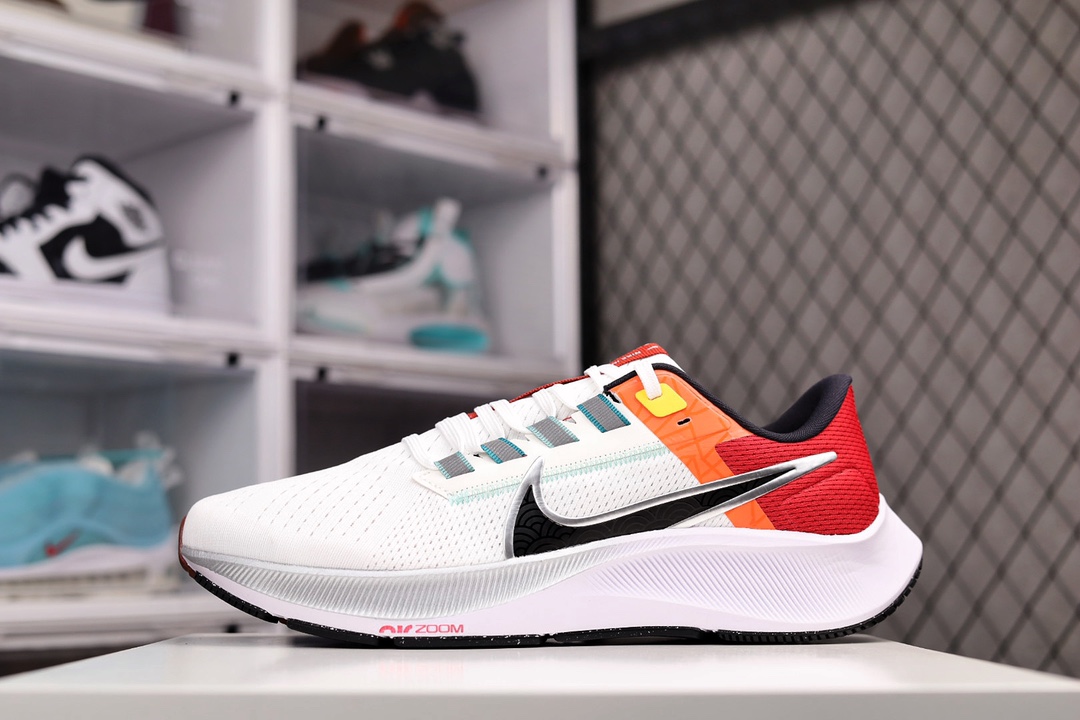 H0 原档案数据开发纸版楦型内里嵌入定型海绵中底搭载前Zoom+全掌React配置 全新耐克Nike Zoom Pegasus 38 白蓝黄 38代超级飞马涡轮增压马拉松休闲运动慢跑鞋