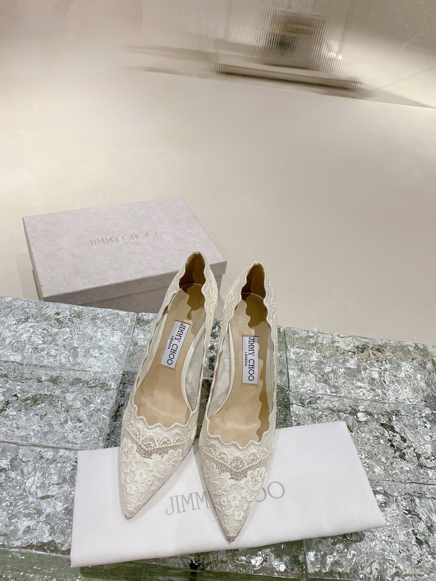Туфли JIMMY CHOO на высоком каблуке из сетки, с острым носом и открытым носком, импортная сетка, кристаллизованная кожа ягненка полного зернения
