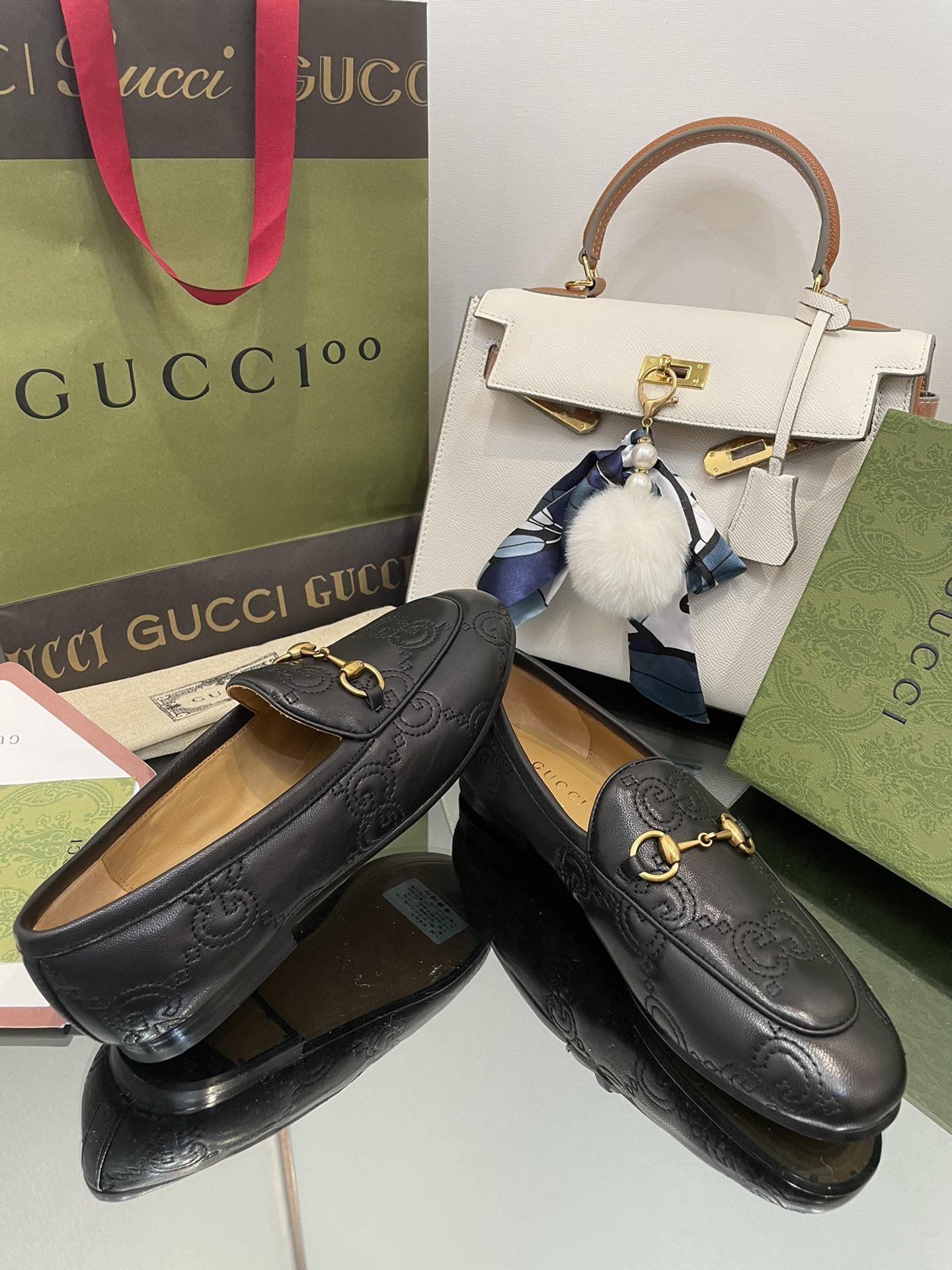 Gucci春夏新品5D立体双GG刺绣单鞋乐福鞋🔥⚡️⚡️级别 7