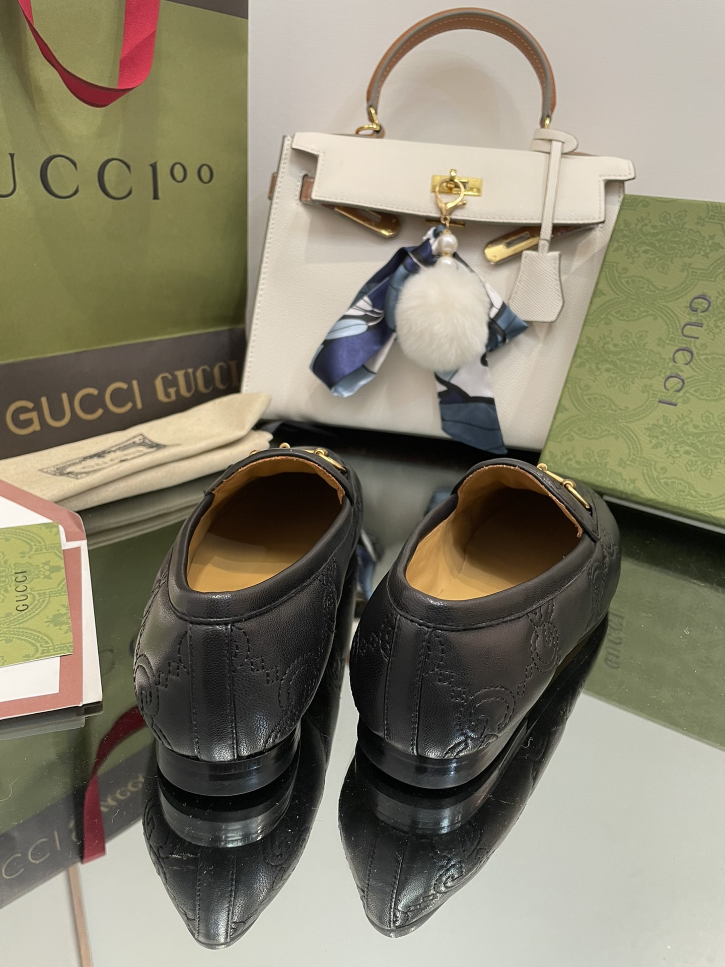 Gucci春夏新品5D立体双GG刺绣单鞋乐福鞋🔥⚡️⚡️级别 4