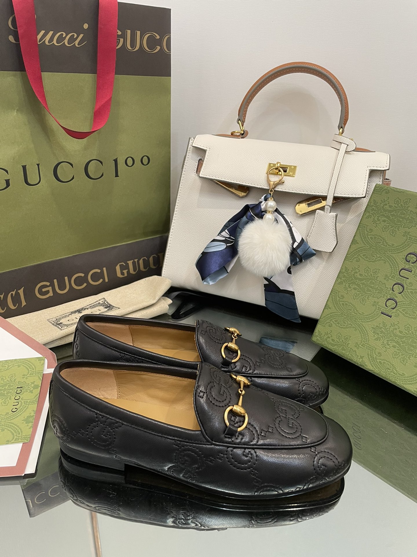 Gucci春夏新品5D立体双GG刺绣单鞋乐福鞋🔥⚡️⚡️级别 3