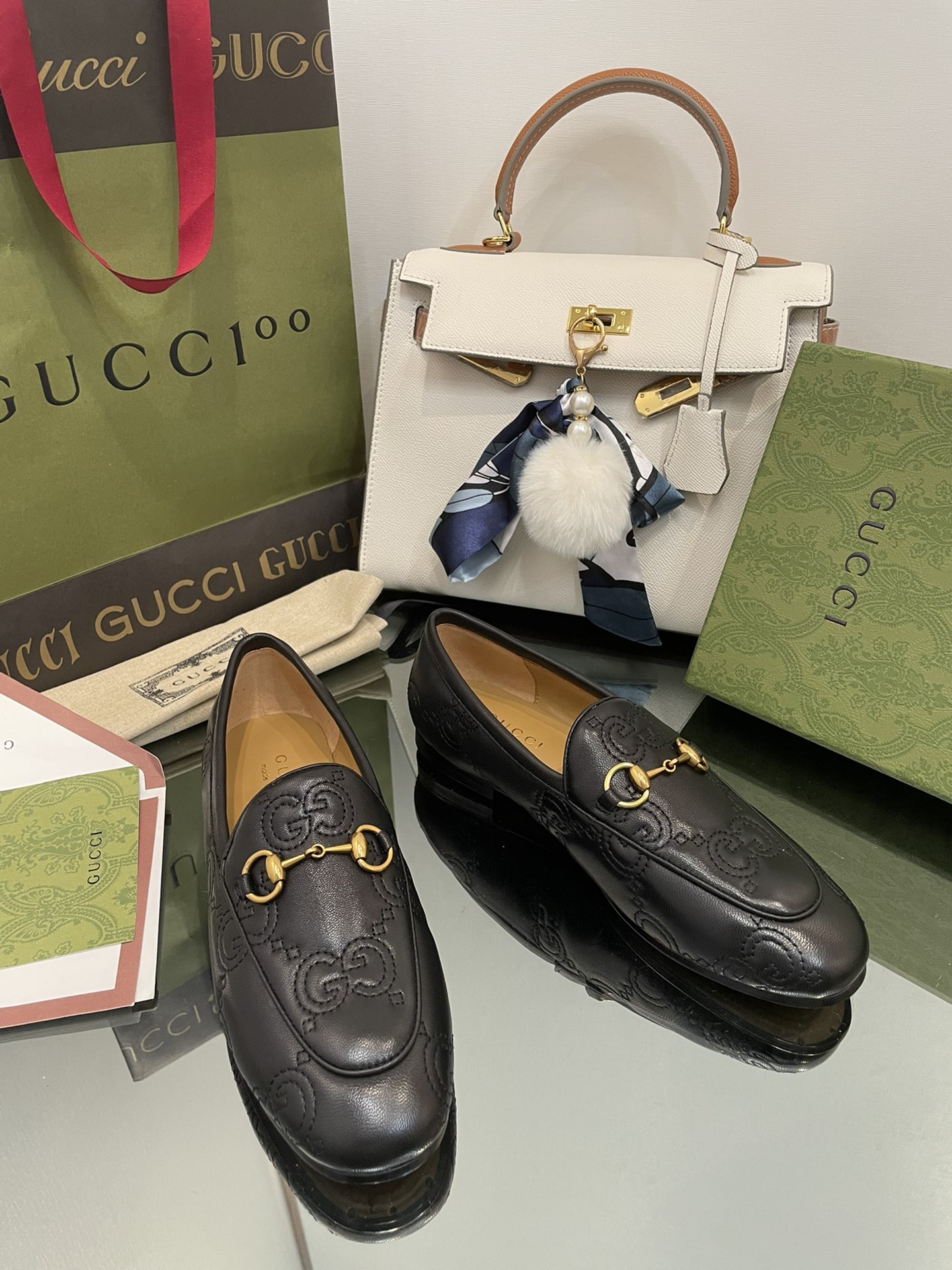 Gucci春夏新品5D立体双GG刺绣单鞋乐福鞋🔥⚡️⚡️级别 2