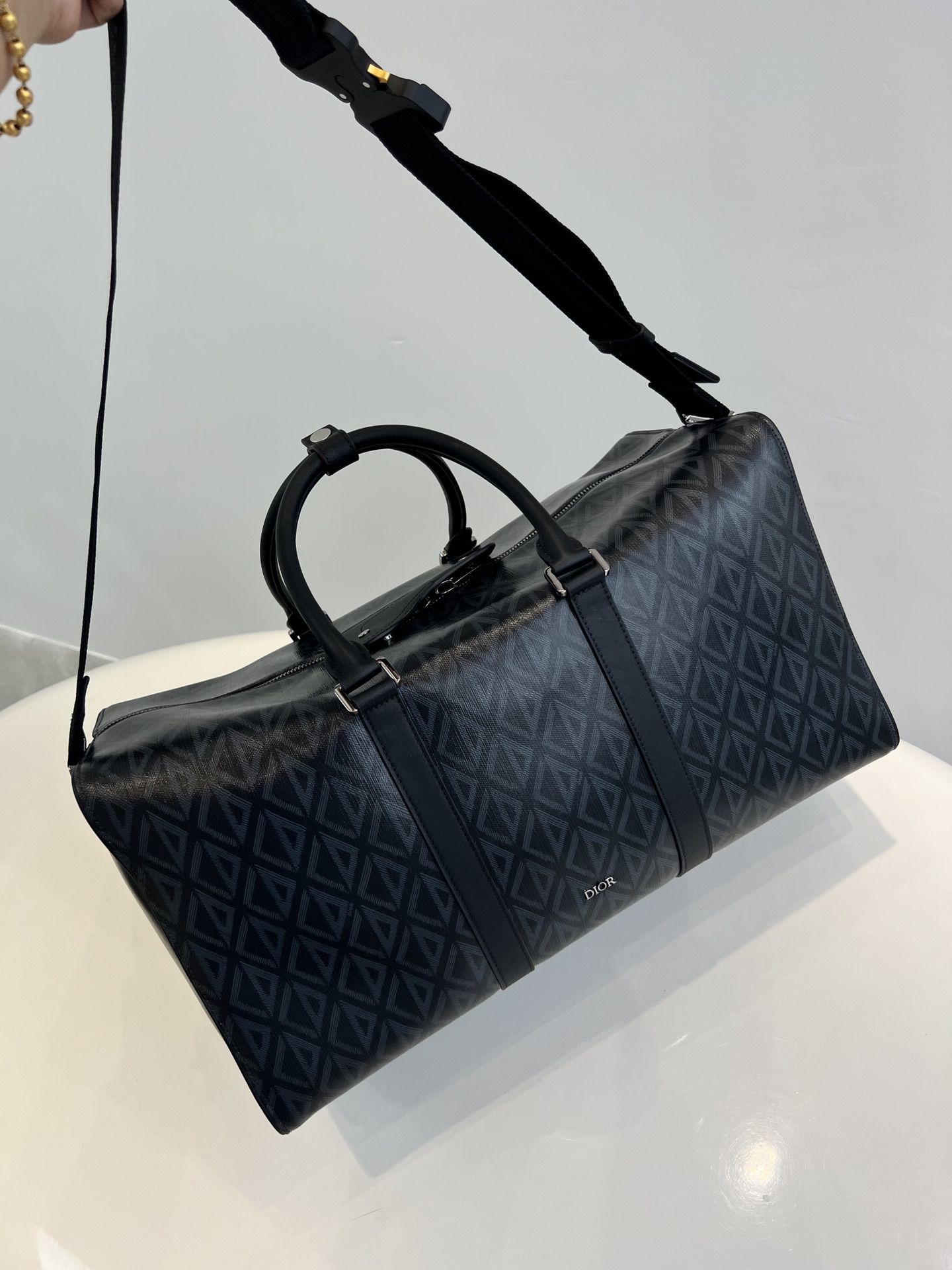 2023 Replica Wholesale Cheap Sales Online
 Dior Copy
 Travel Bags Black Unisex Men Calfskin Canvas Cotton Cowhide Frosted Spring/Summer Collection Diamond Casual
