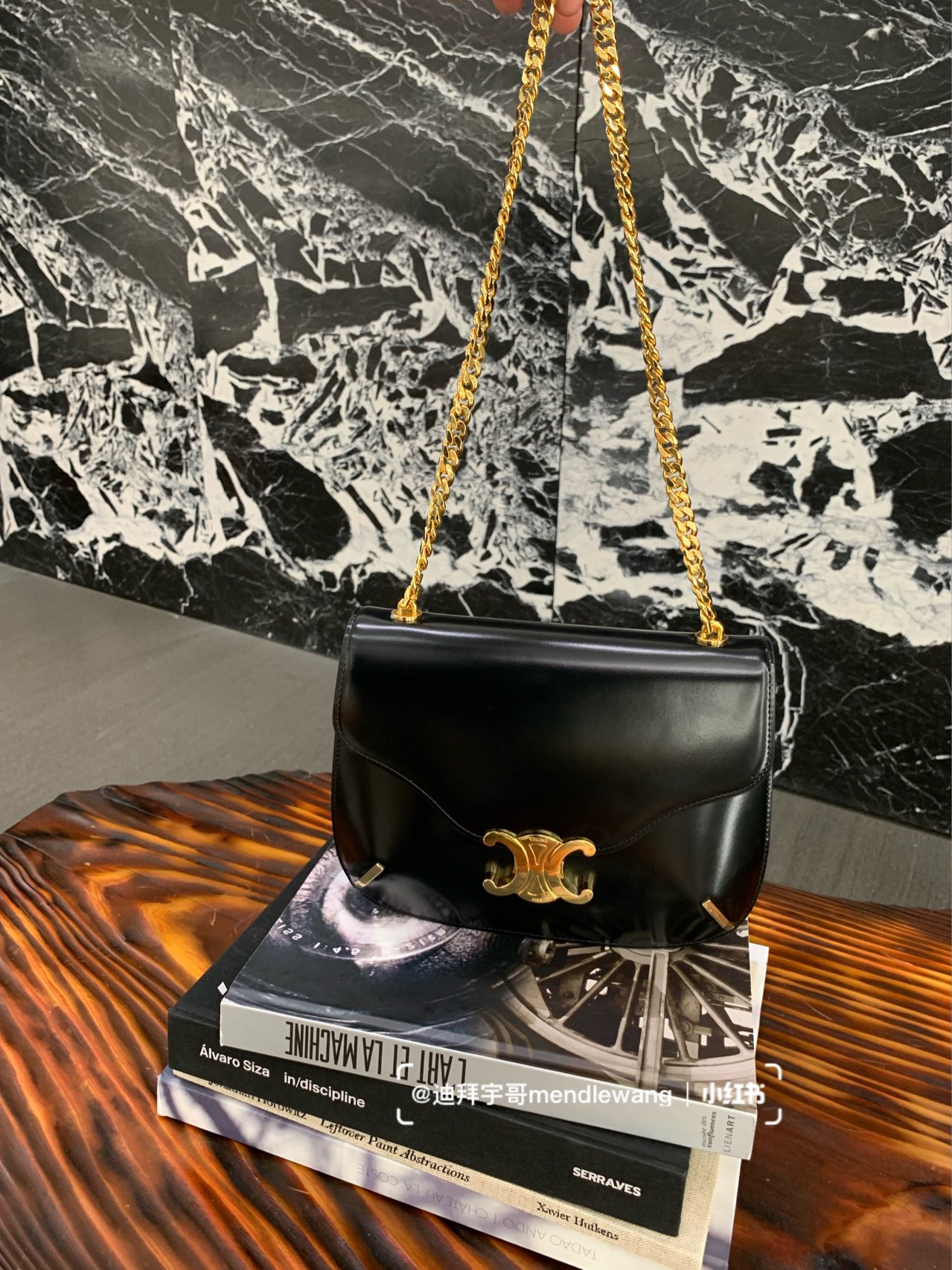 CELINE CHAIN BESACE TRIOMPHE 24.5CM BAG 199273黑色