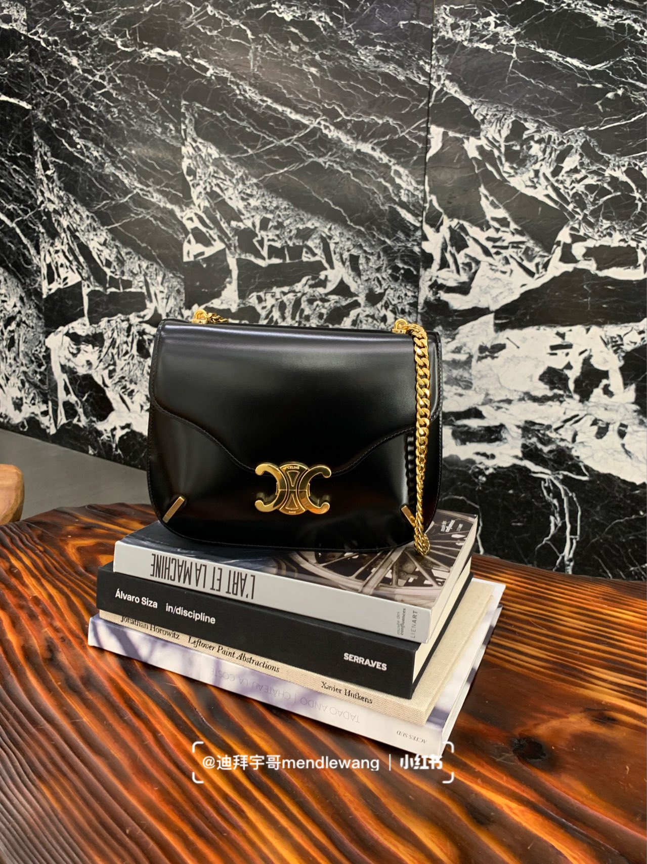 CELINE CHAIN BESACE TRIOMPHE 24.5CM BAG 199273黑色