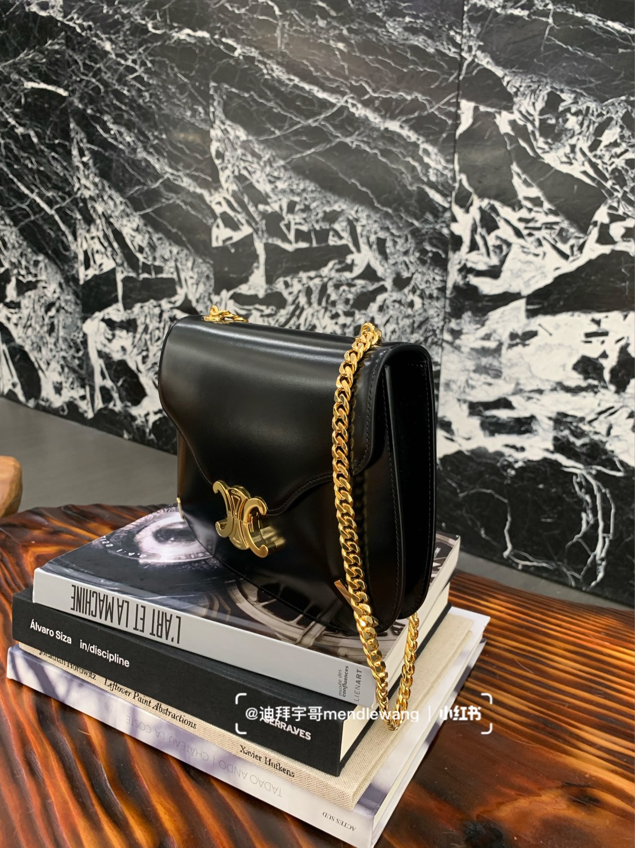 CELINE CHAIN BESACE TRIOMPHE 24.5CM BAG 199273黑色