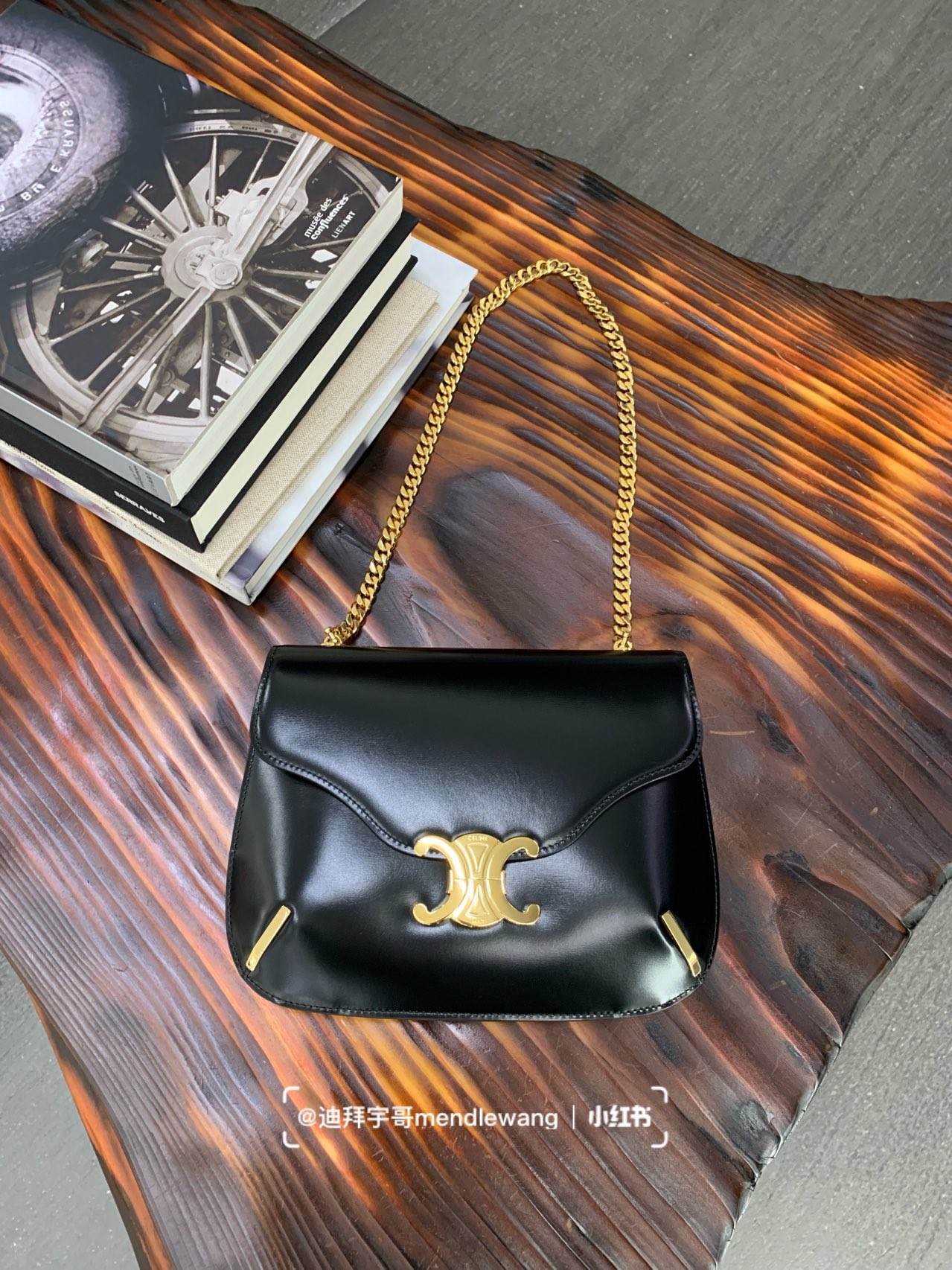 CELINE CHAIN BESACE TRIOMPHE 24.5CM BAG 199273黑色