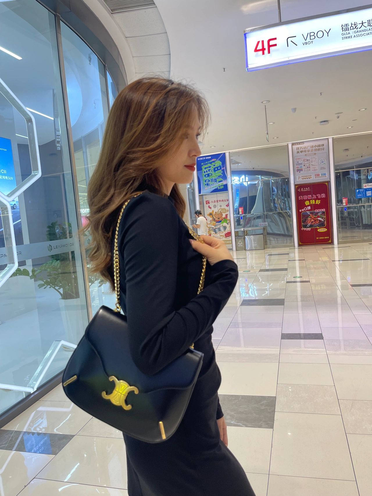 CELINE CHAIN BESACE TRIOMPHE 24.5CM BAG 199273黑色