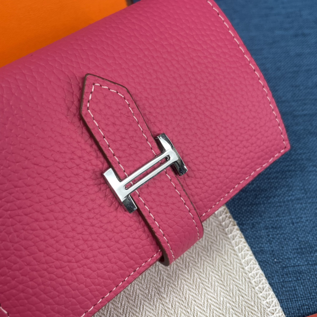 Hermes Togo Leather Compact Tri-Fold Wallet - Rose Lipstick 5 i1655882949 8873 3