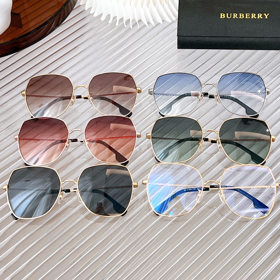 Burberry巴宝莉金属镜框男女通用太阳眼镜