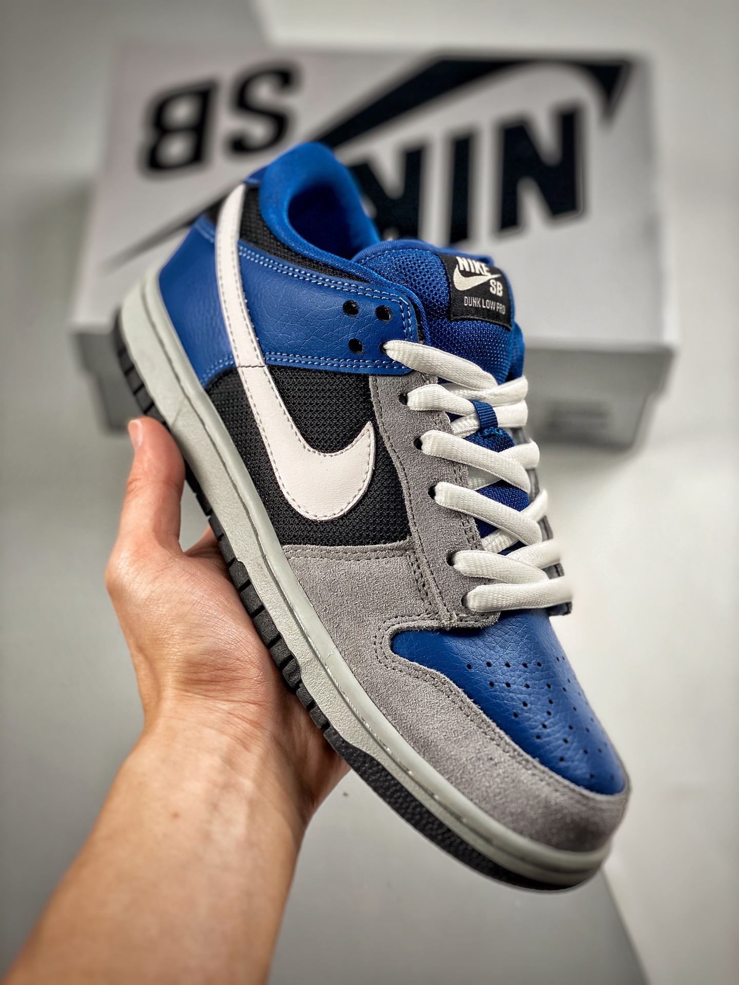 -2 Nk Dunk SB Low negro y azul, producción original de fábrica grande, lanzamiento real, material de primera capa origi…