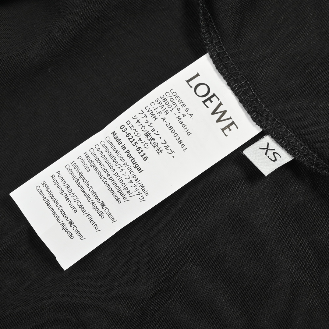 LOEWE 22SS 荧光粉四叶草刺绣短袖T恤