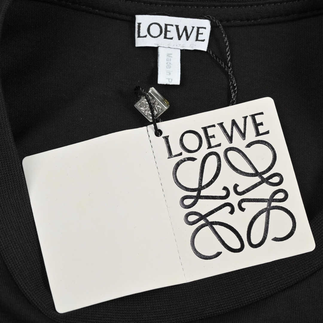 LOEWE 22SS 荧光粉四叶草刺绣短袖T恤