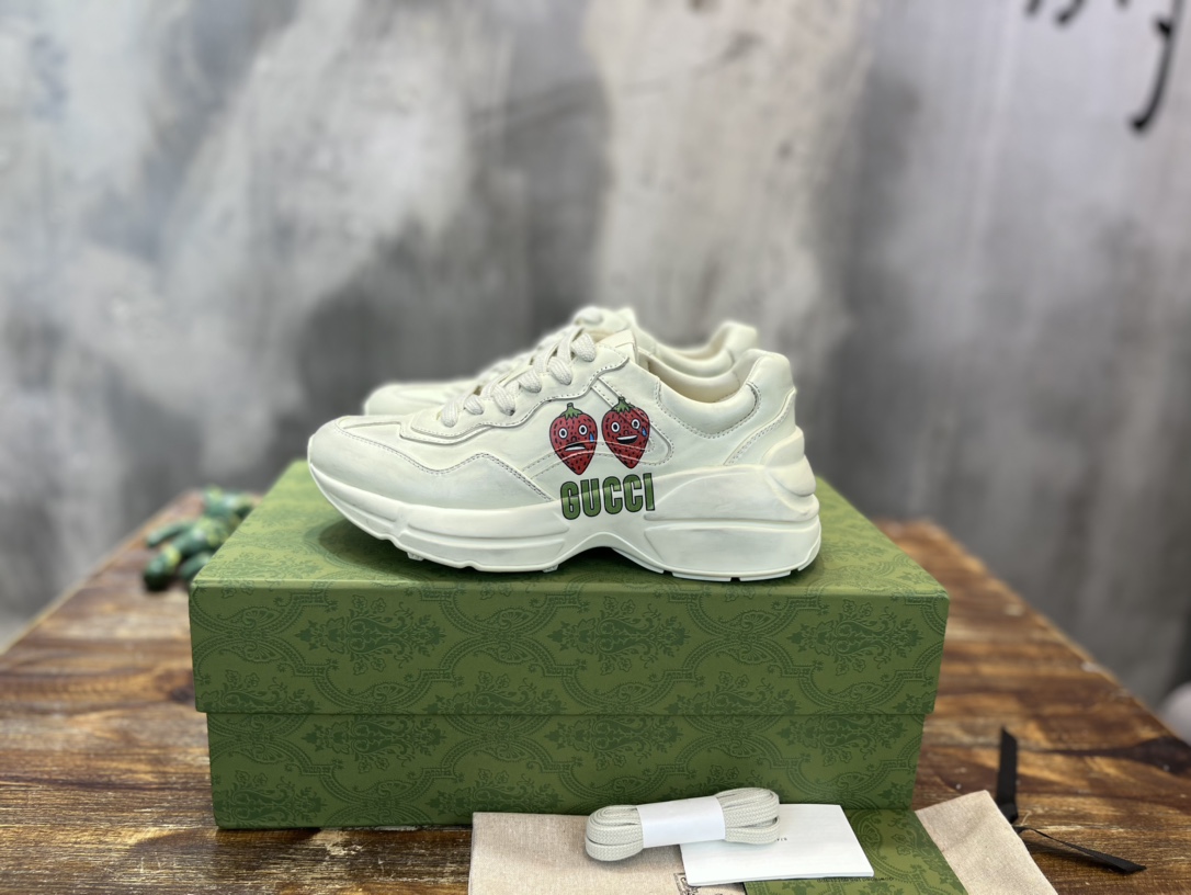 Gucci 2022新配色 莞产 代购渠道版本 Gucci Rhyton Vintage Trainer Sneaker