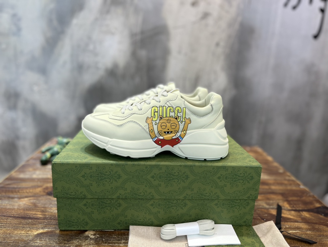 Gucci 2022新配色 莞产 代购渠道版本 Gucci Rhyton Vintage Trainer Sneaker