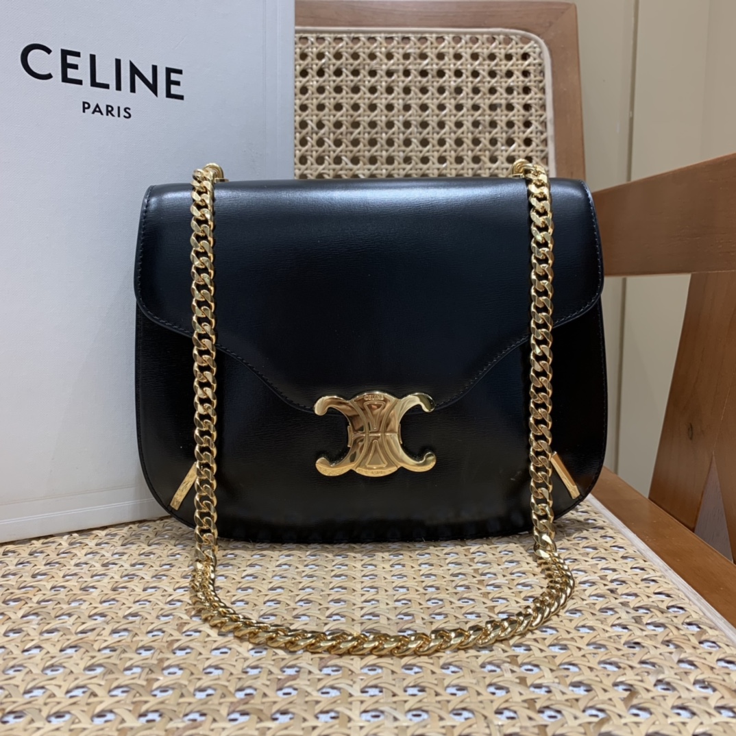 CELINE CHAIN BESACE TRIOMPHE 24.5CM BAG 199273黑色