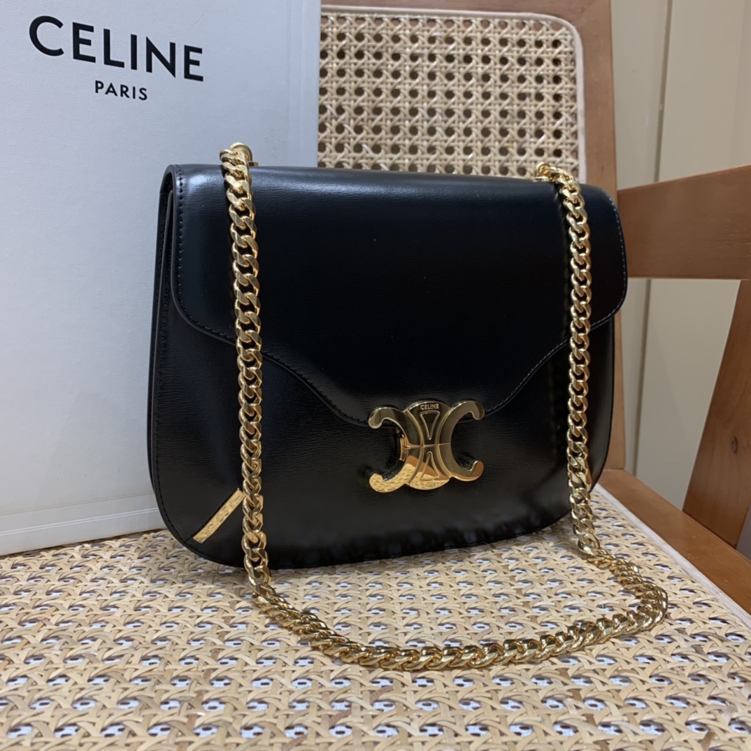 CELINE CHAIN BESACE TRIOMPHE 24.5CM BAG 199273黑色