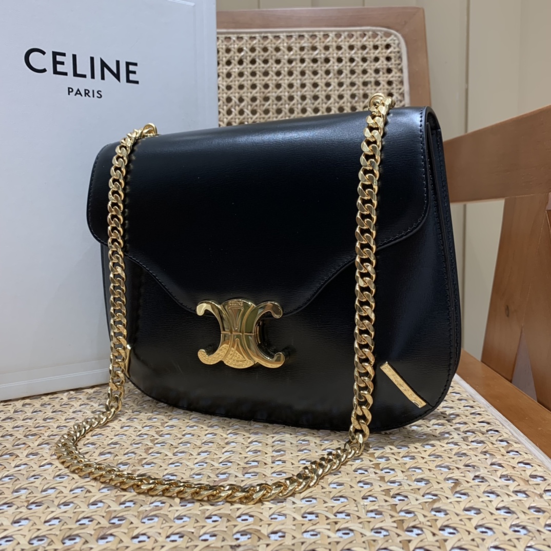CELINE CHAIN BESACE TRIOMPHE 24.5CM BAG 199273黑色