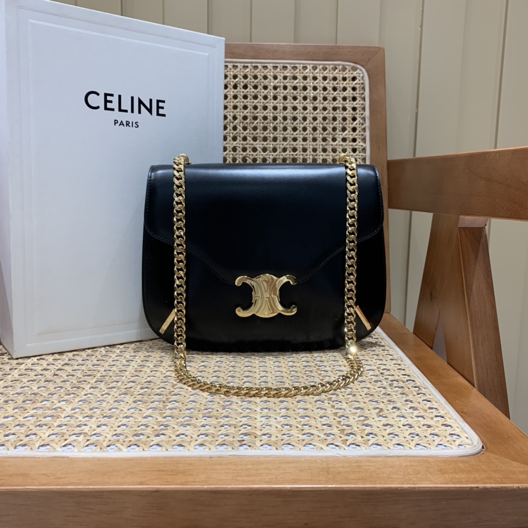 CELINE CHAIN BESACE TRIOMPHE 24.5CM BAG 199273黑色