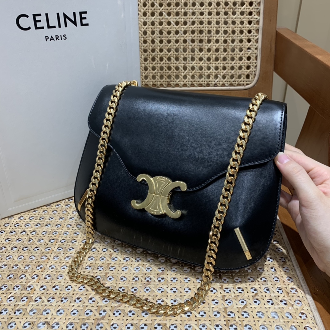 CELINE CHAIN BESACE TRIOMPHE 24.5CM BAG 199273黑色