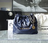 Chanel Crossbody & Shoulder Bags Blue Navy Vintage Gold Calfskin Cowhide