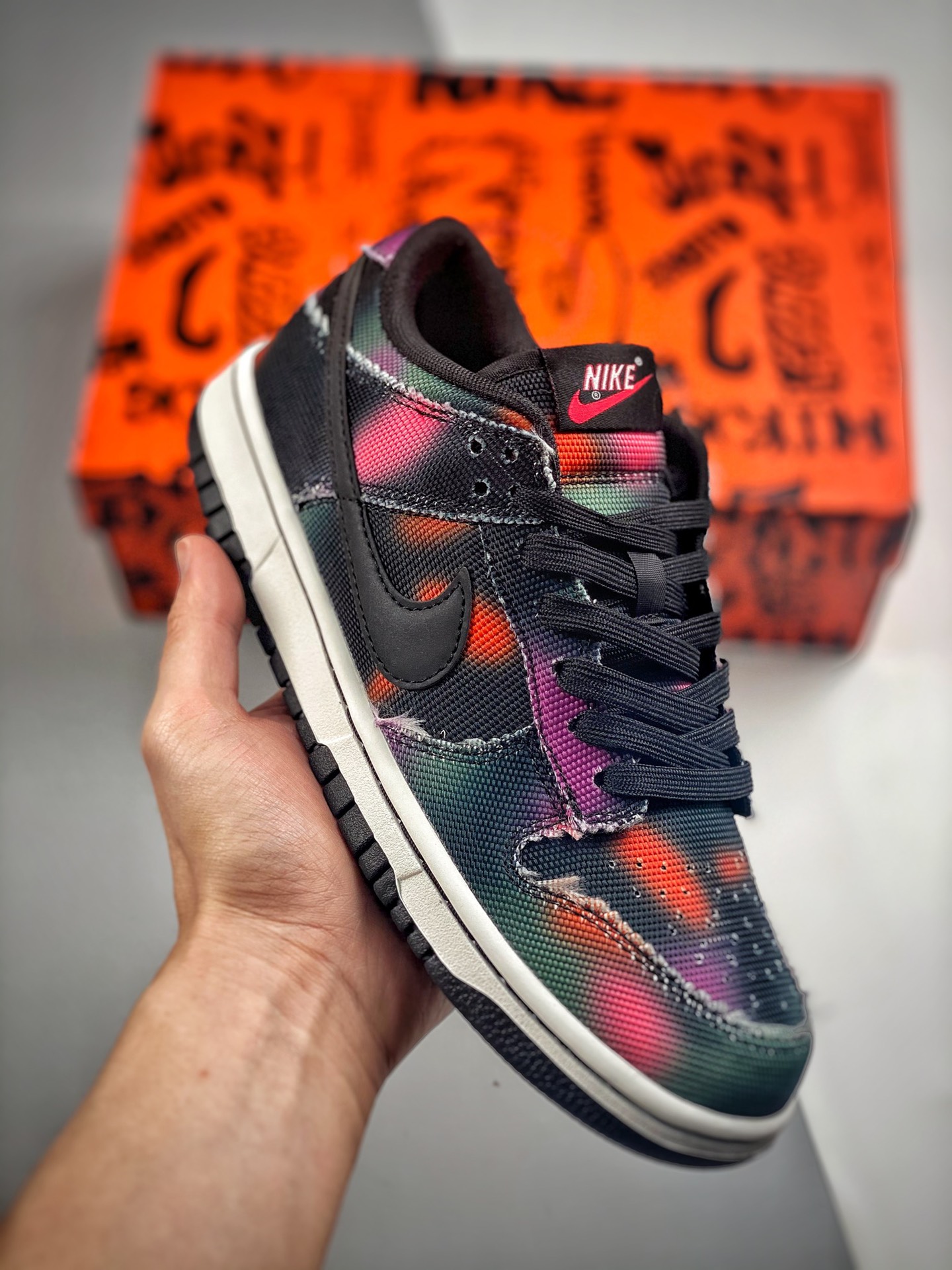 -5 Nk Dunk SB Low negro y púrpura, graffiti callejero, producción original de fábrica grande, lanzamiento real, materia…