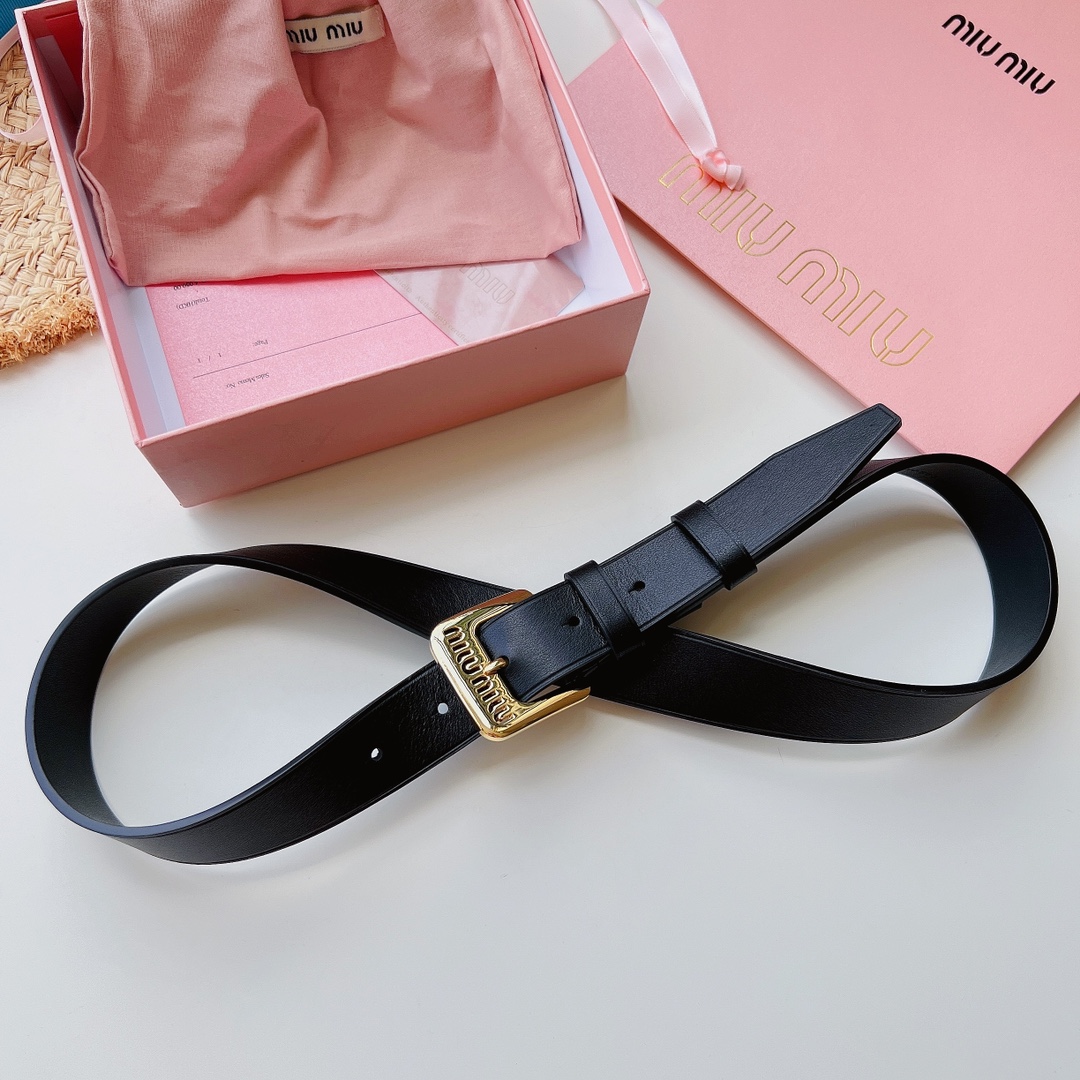 “Mouse Miu Belt Miss Womens Betts: Modern & Elegant Calf Skin Design” - 图片 8