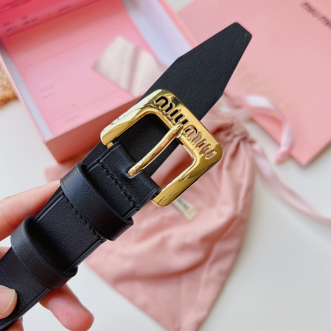 “Mouse Miu Belt Miss Womens Betts: Modern & Elegant Calf Skin Design” - 图片 9