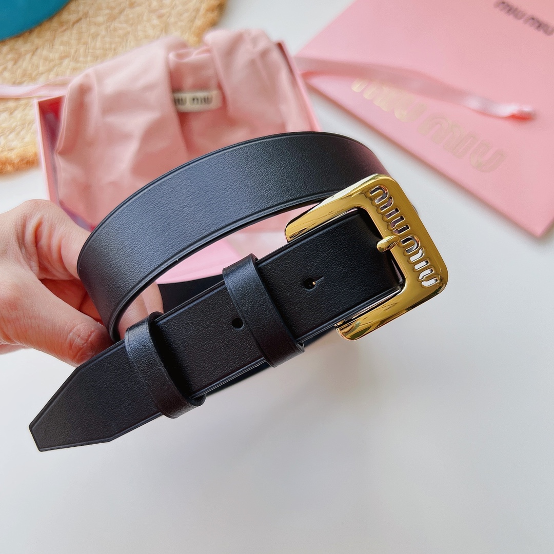 “Mouse Miu Belt Miss Womens Betts: Modern & Elegant Calf Skin Design” - 图片 6