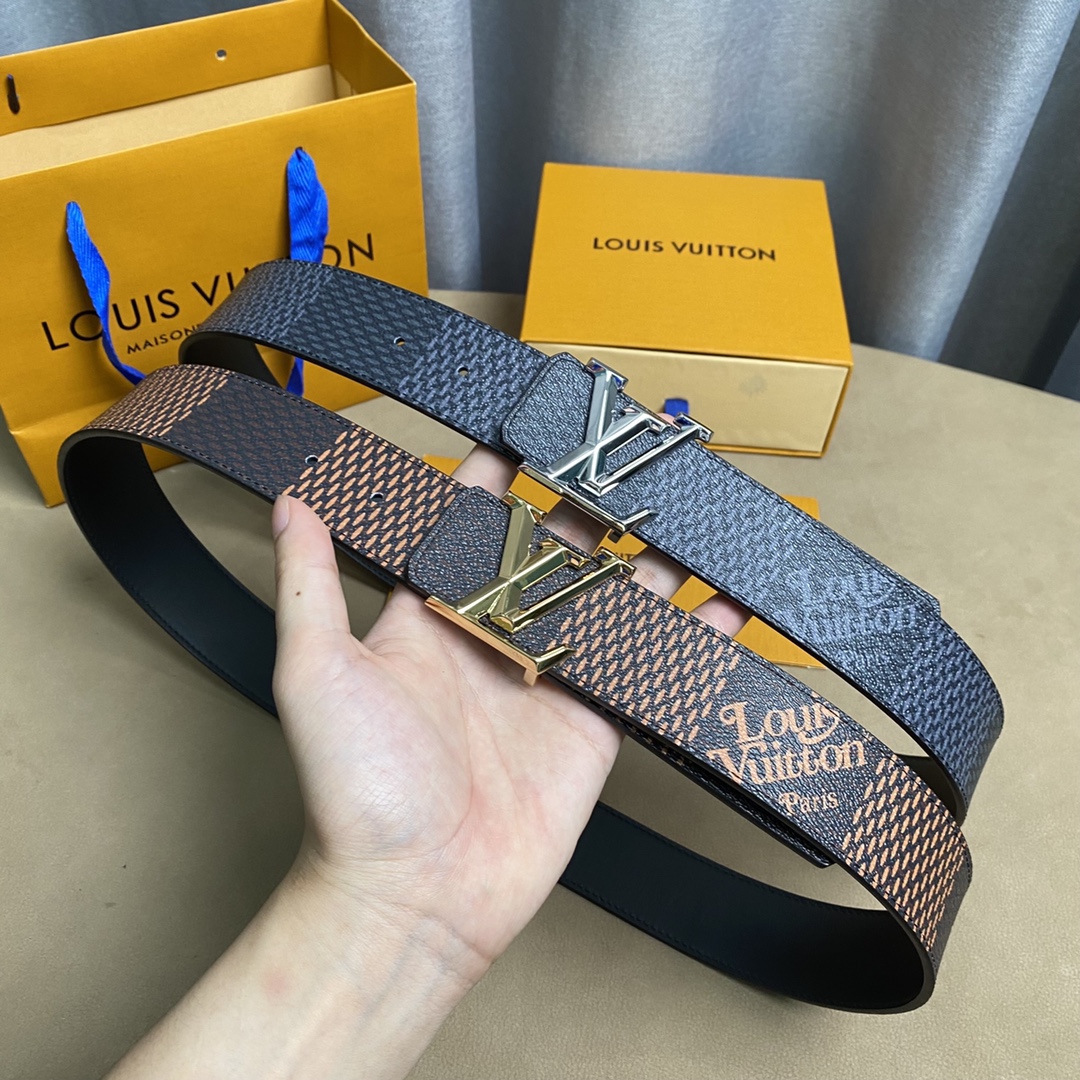 Louis Vuitton Belts Men Calfskin Cowhide