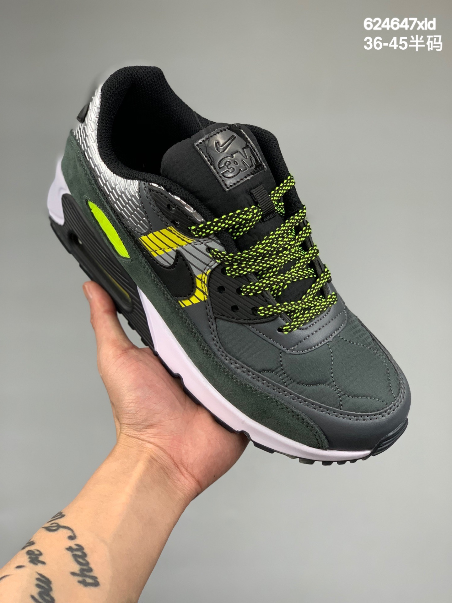 本地
真标带半码
耐克NIKE AIR MAX 90 PRM 经典款复古缓震气垫跑步鞋休闲运动鞋
尺码：36-45半码
编码：624647xld