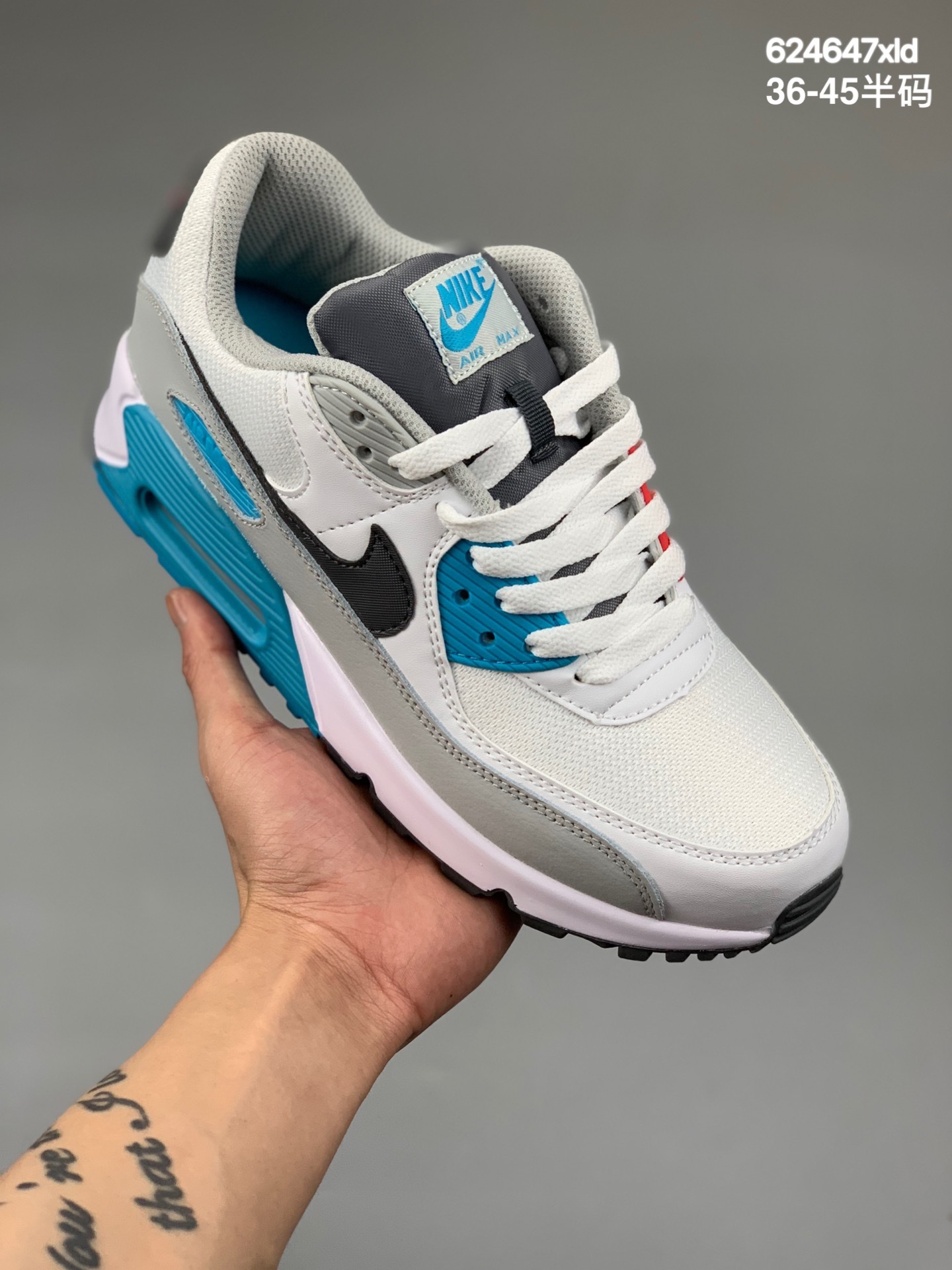 本地
真标带半码
耐克NIKE AIR MAX 90 PRM 经典款复古缓震气垫跑步鞋休闲运动鞋
尺码：36-45半码
编码：624647xld