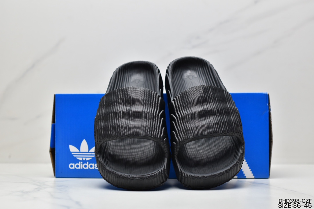 90 2022ss夏季新品，阿迪达斯Adidas Original Adilette 22 Slide"Black Grey"莱特22代系列山GX6947YBL