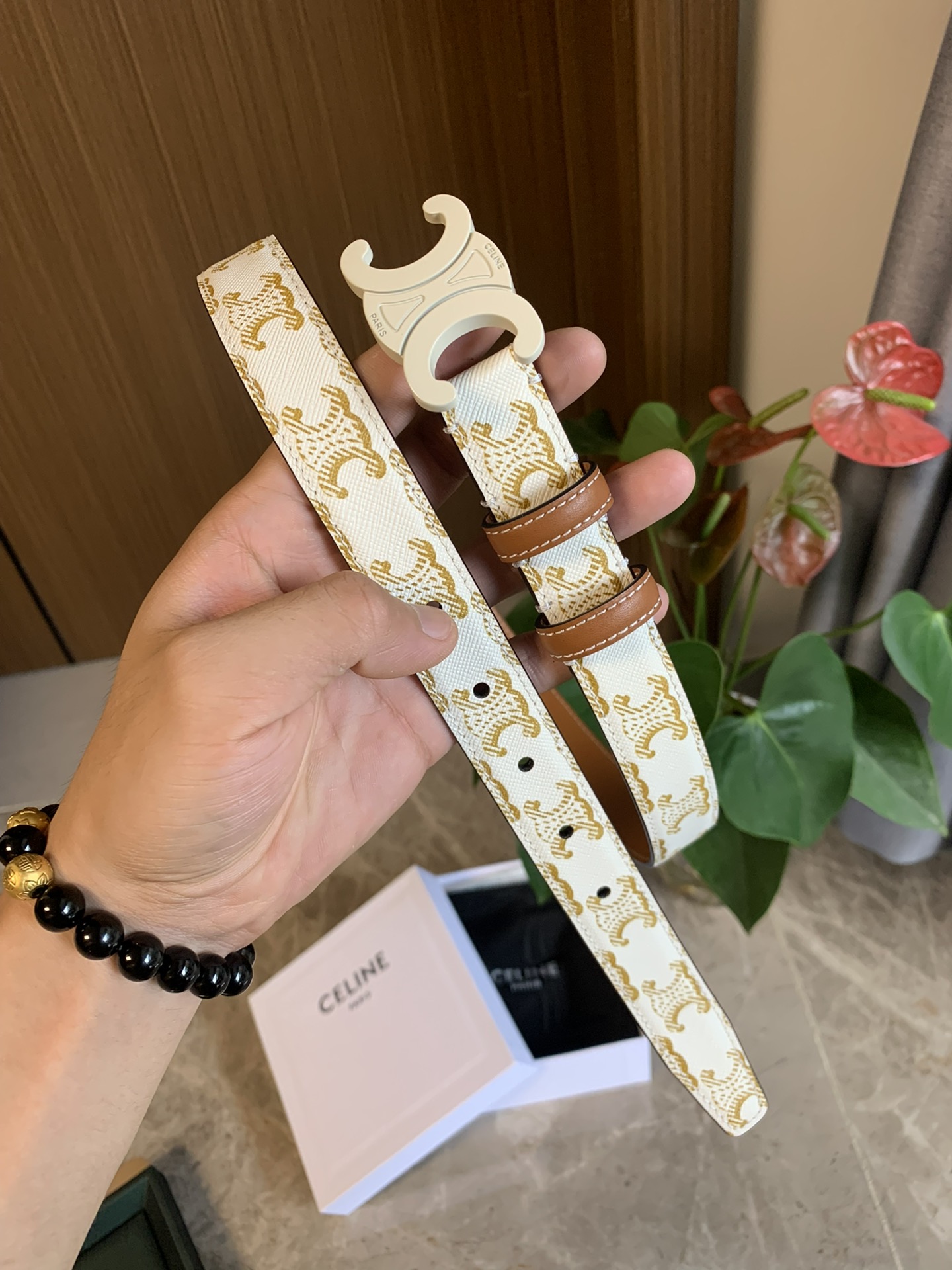 🉐️ CÉLINE 赛琳新款🆕 凯旋门腰带 TRIOMPHE 光滑小牛皮腰带 对版溜金金属件 宽2.5c