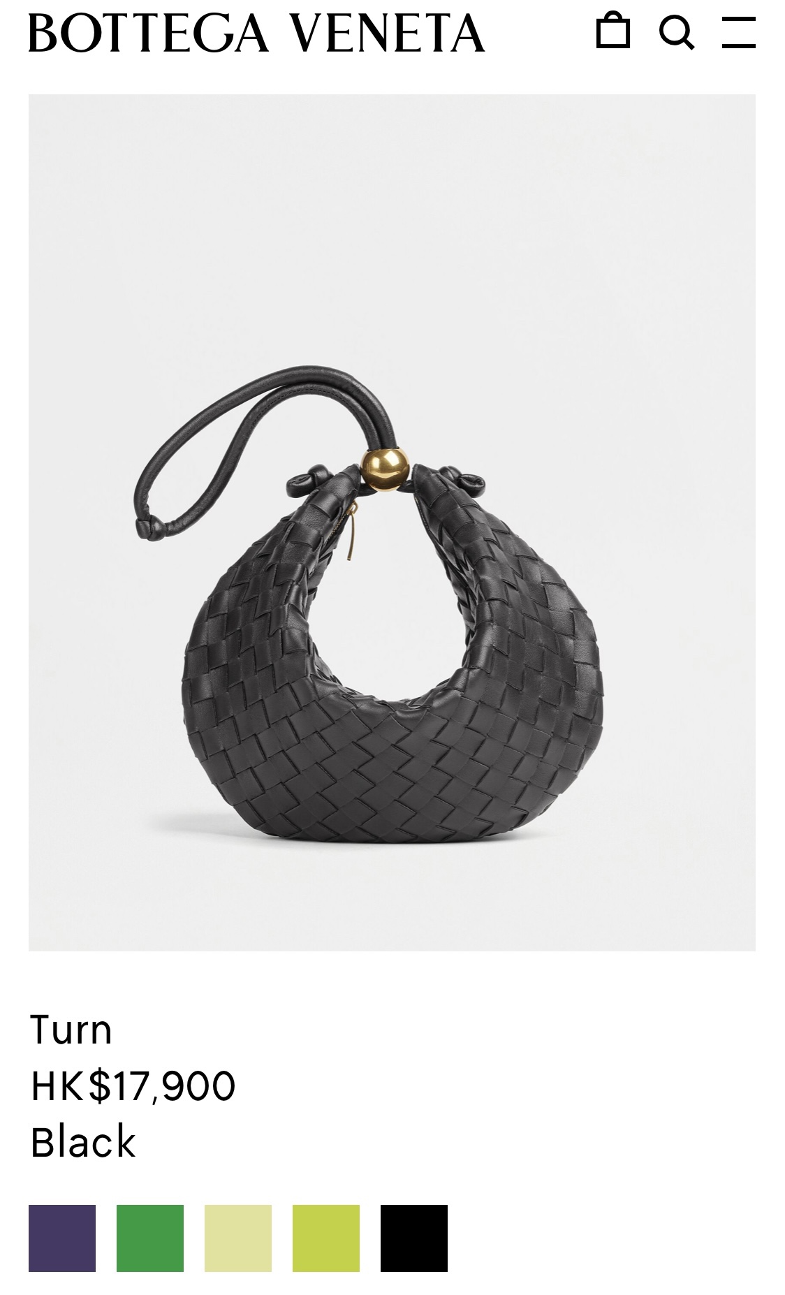 Bottega Veneta葆蝶家 TURN 40CM BAG 701024黑色