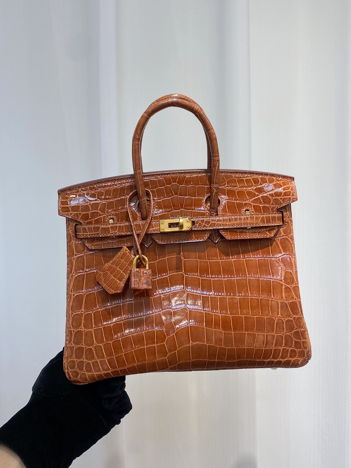 Hermes Birkin Bags Handbags Online Sale
 Brown Crocodile Leather