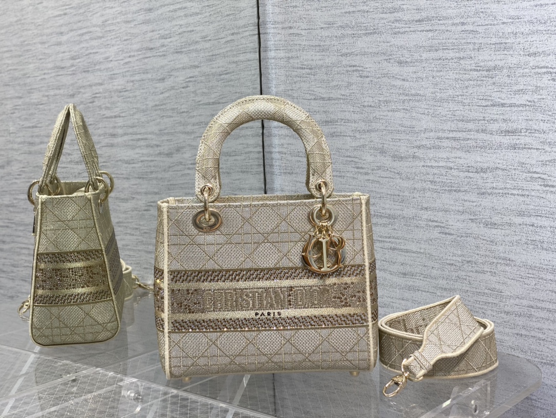 Lady Dior сумка вышивка ткань с точечной инкрустацией стразами ручная кладь через плечо
