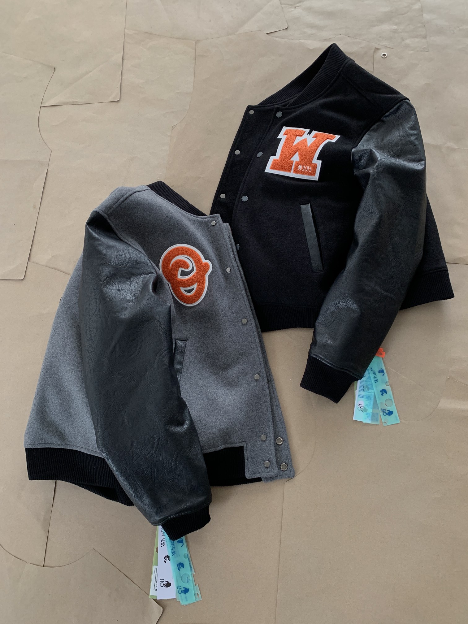 off white OW2022秋冬新款羊毛呢棒球外套