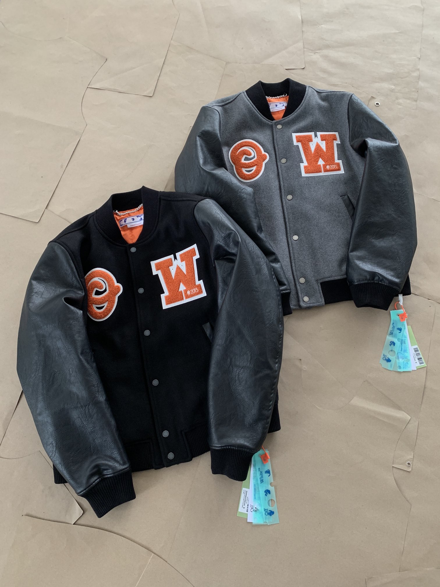 off white OW2022秋冬新款羊毛呢棒球外套